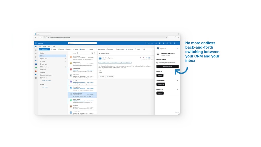 Does Pipedrive Integrate With Outlook